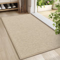 LEKEEPGO Fussmatte 43x75 cm rutschfest waschbar Saugstark Duenn Khaki 75cm-150cm