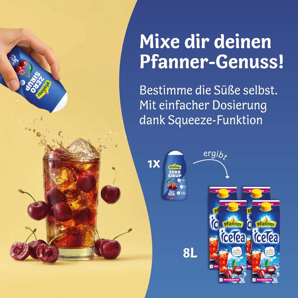Pfanner Zero Sirup Der Weisse zuckerfrei ergibt verschiedene Sorten