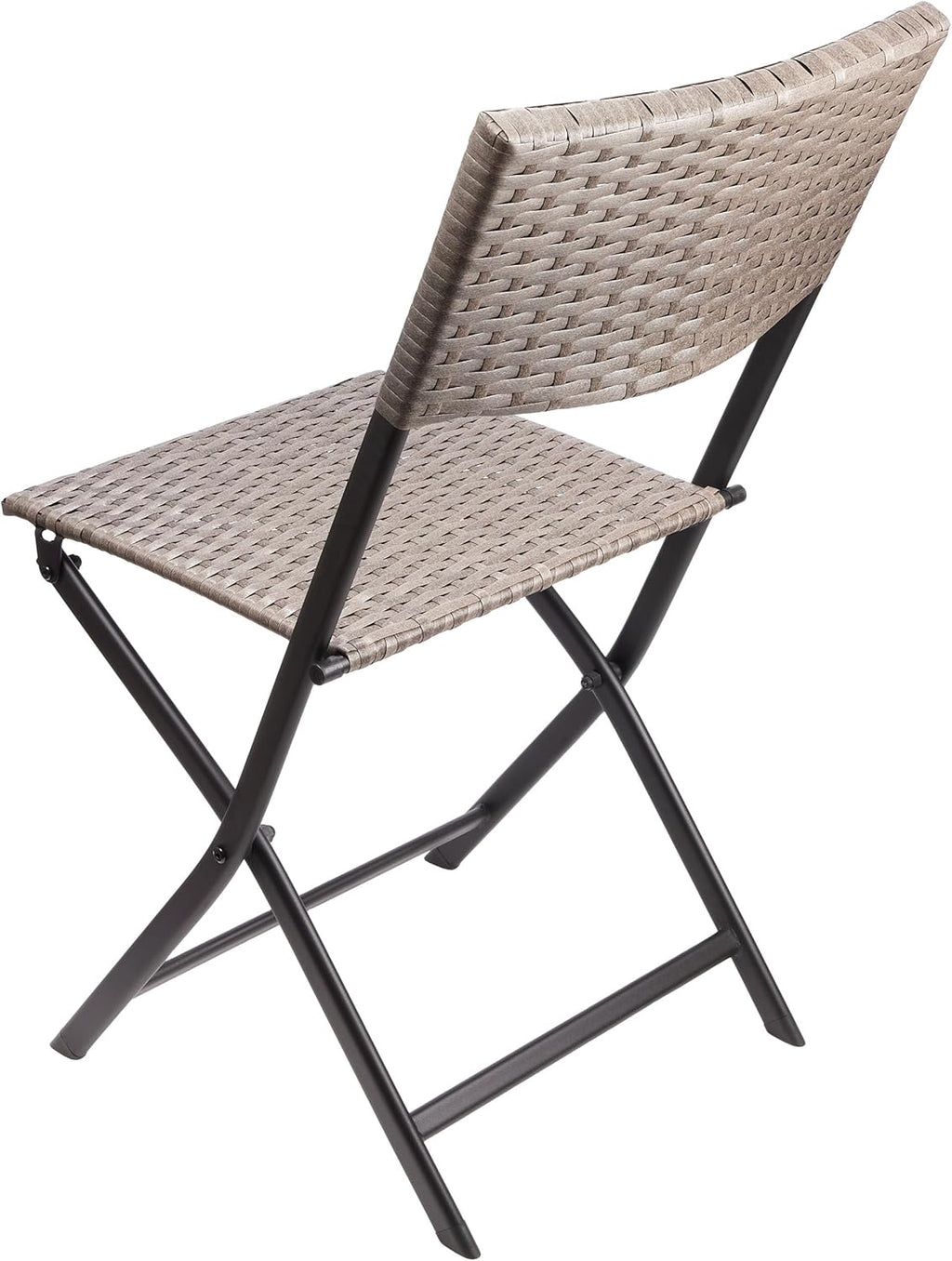 Brubaker Gartenstuhl 2er Set Toskana Klappstuhl Polyrattan Grau-Braun
