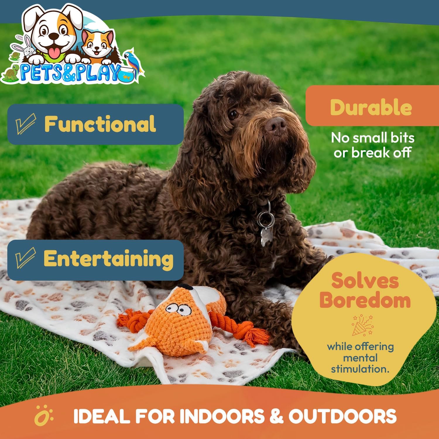 Pets & Play Welpen Starter Set 17 Teile fuer Pflege Spiel und Reise