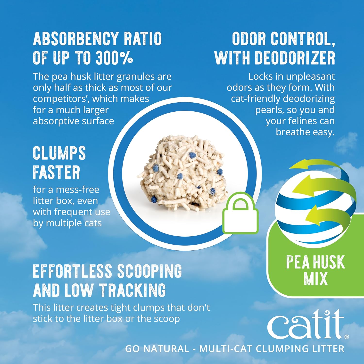 Catit Go Natural Katzenstreu 6,4 kg Erbsenhülsen Klumpstreu Vanilleduft
