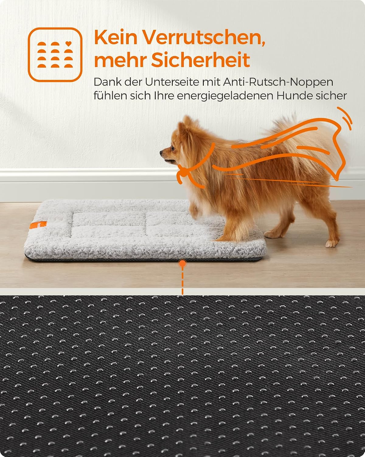 Feandrea Hundedecke 60x45 cm S rutschfest maschinenwaschbar hellgrau 45cm-75cm