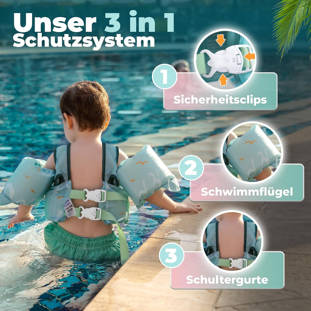 KIDVERSE Schwimmweste Kinder 3-6 Jahre bis Schwimmhilfe mit Aermel