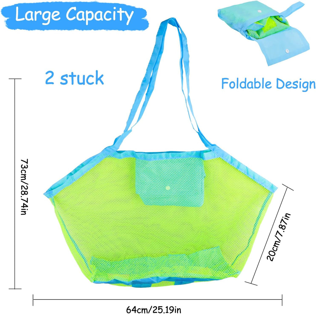 Strandtasche Netz gross faltbar Aufbewahrungsbeutel fuer Sandspielzeug Bad Reise