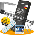 Zewa Kuechenrollenhalter Edelstahl Schwarz ohne Bohren mit Abrollstopp