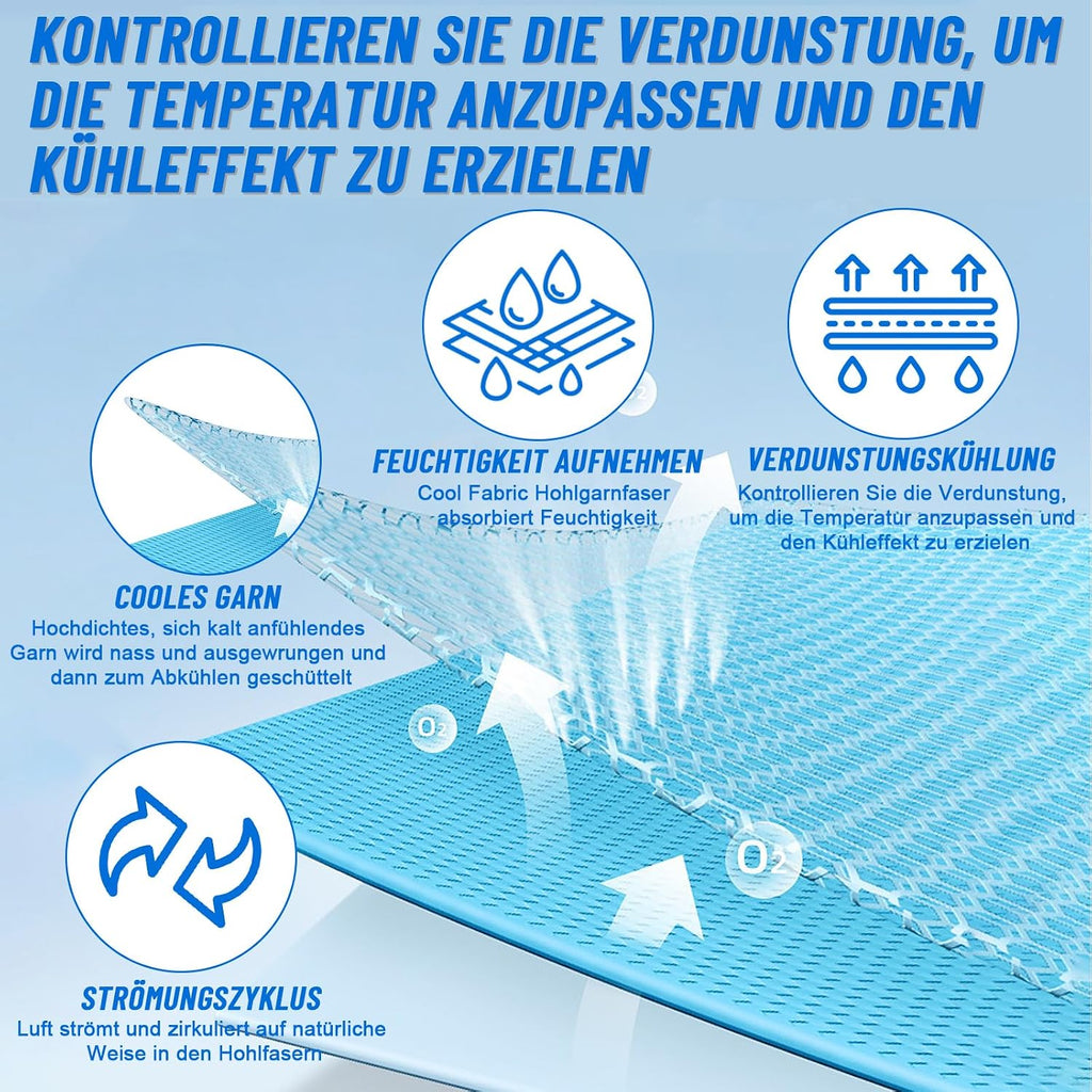 NACHLYNN Kuehlendes Mikrofaser Handtuch 100 x 30 cm fuer Fitness, Sport, Reise, Yo