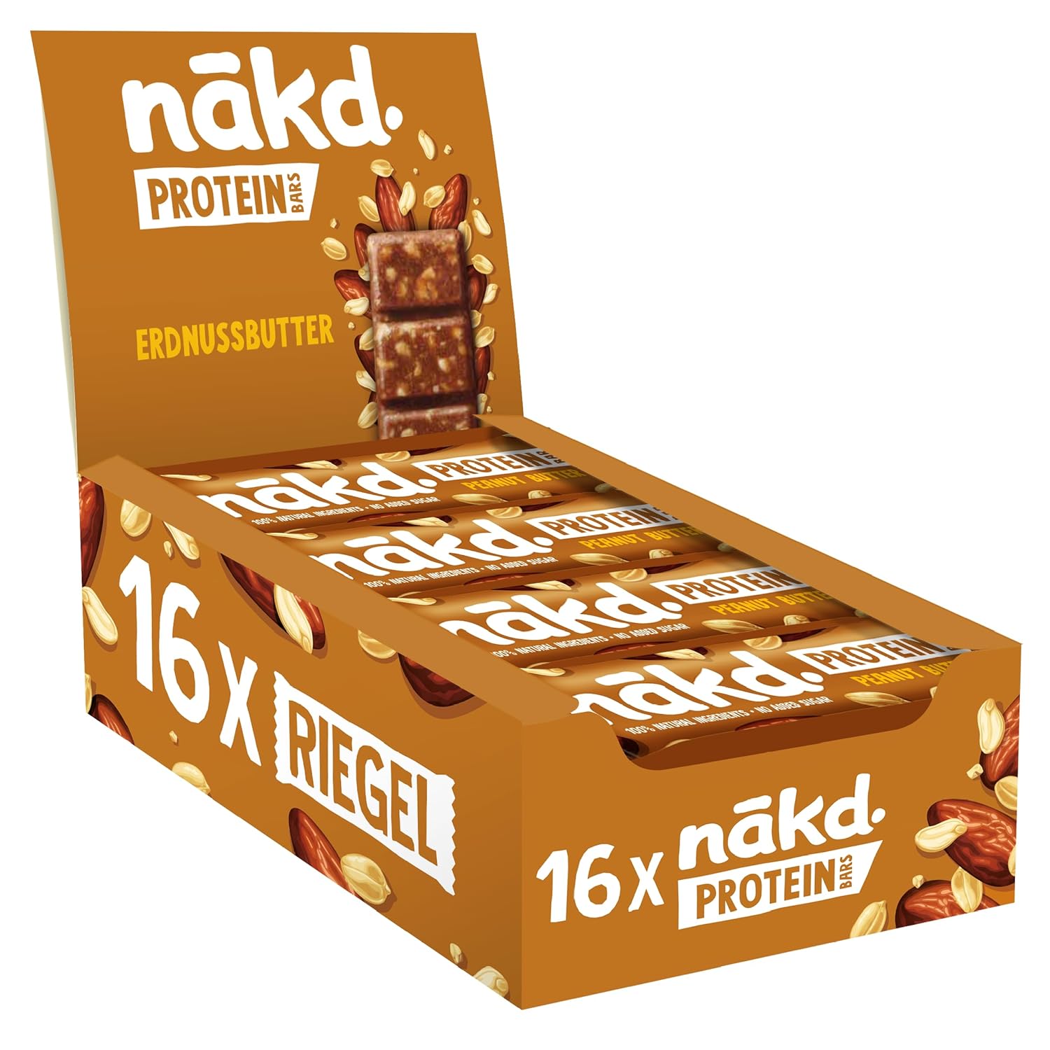 Nākd Protein Riegel Erdnussbutter vegan 16 x verschiedene Sorten