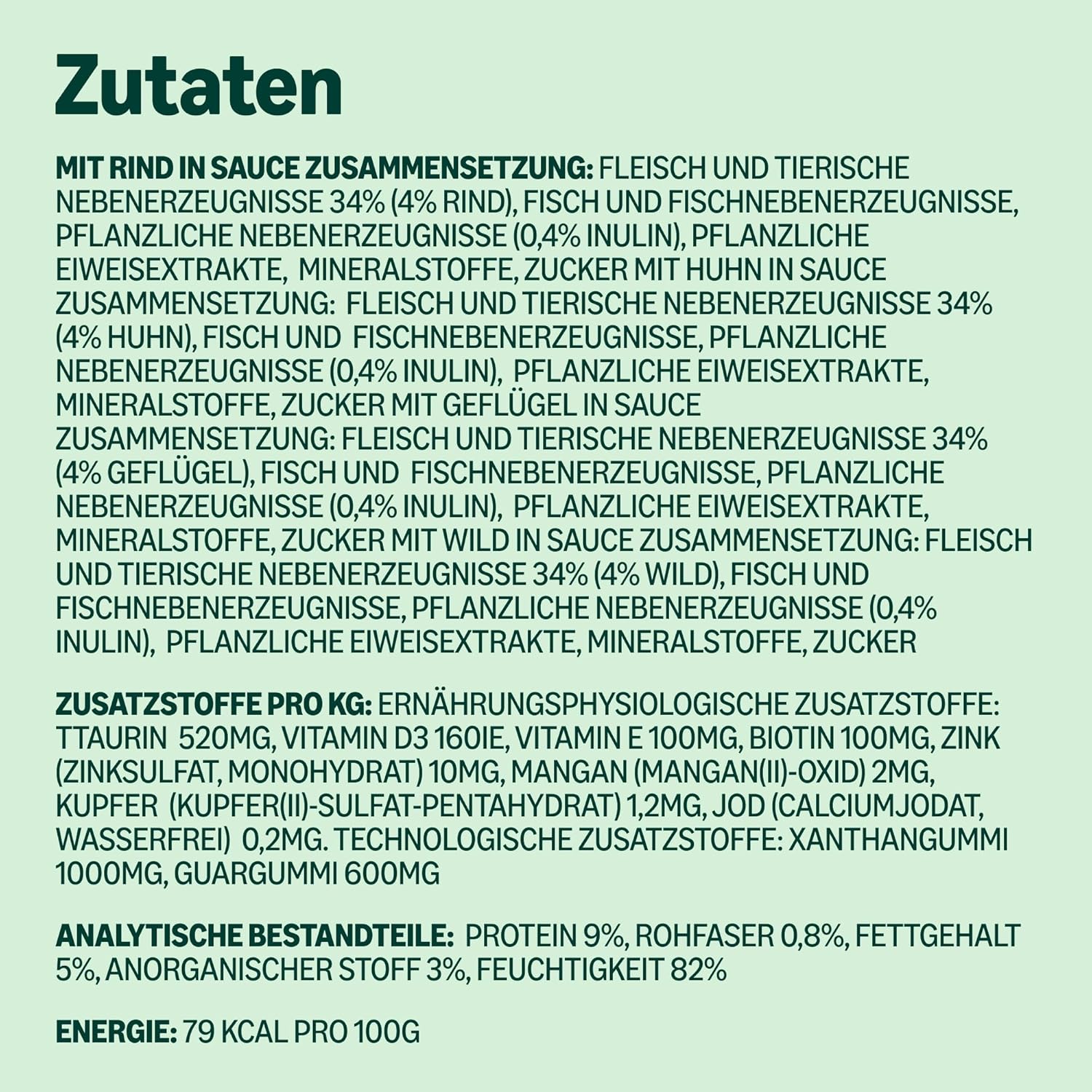 Katzenfutter nass 48x100g Fleisch in Sauce 4,8kg fuer Katzen