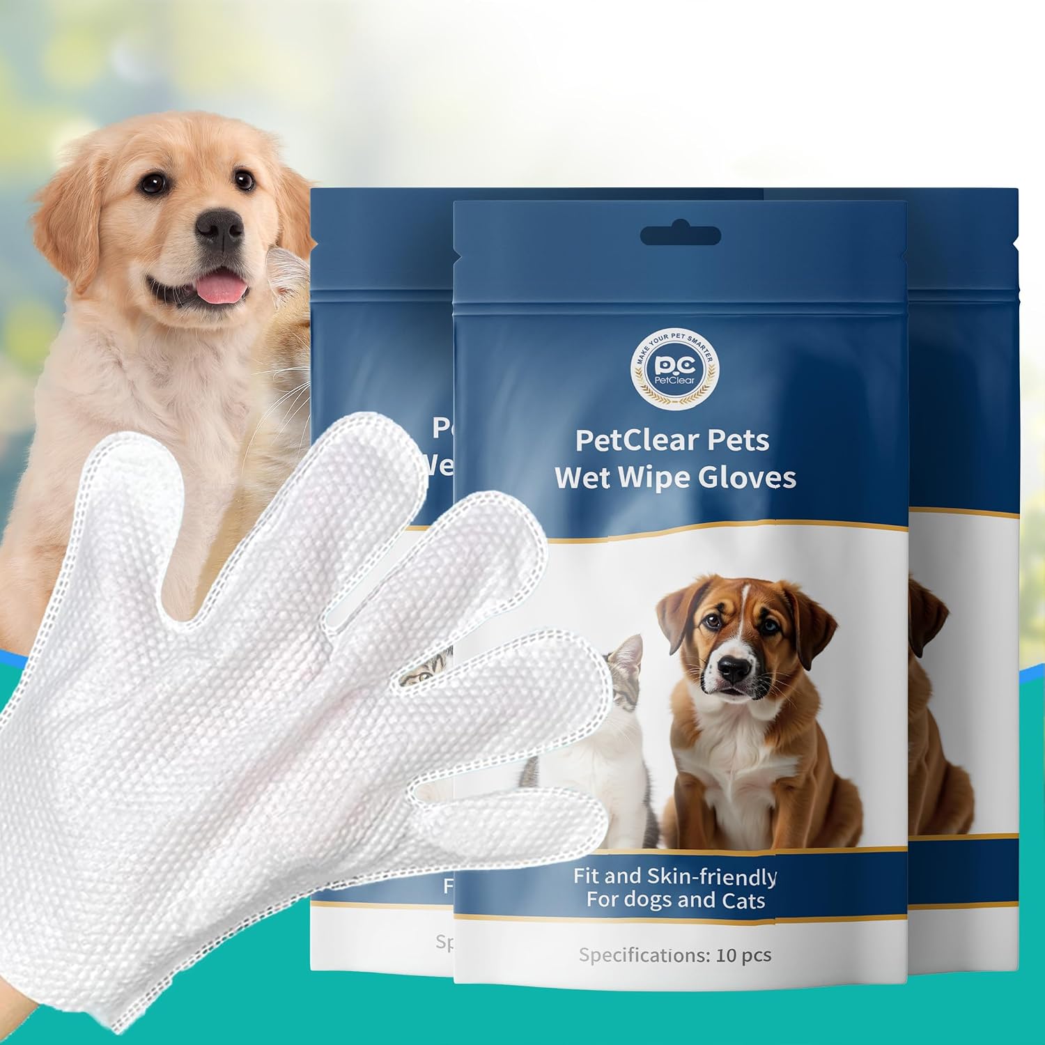 Pflegetuecher fuer Hunde und Katzen 10er Pack hypoallergen ohne Duft Einweg 3 Pack