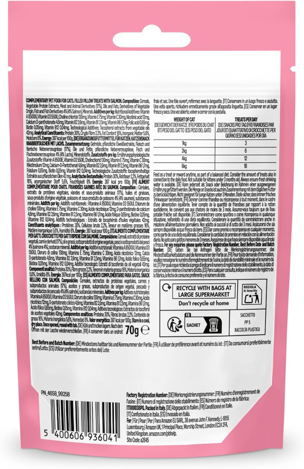 Katzenleckerlis Lachs 70 g Snack Belohnung für Katzen