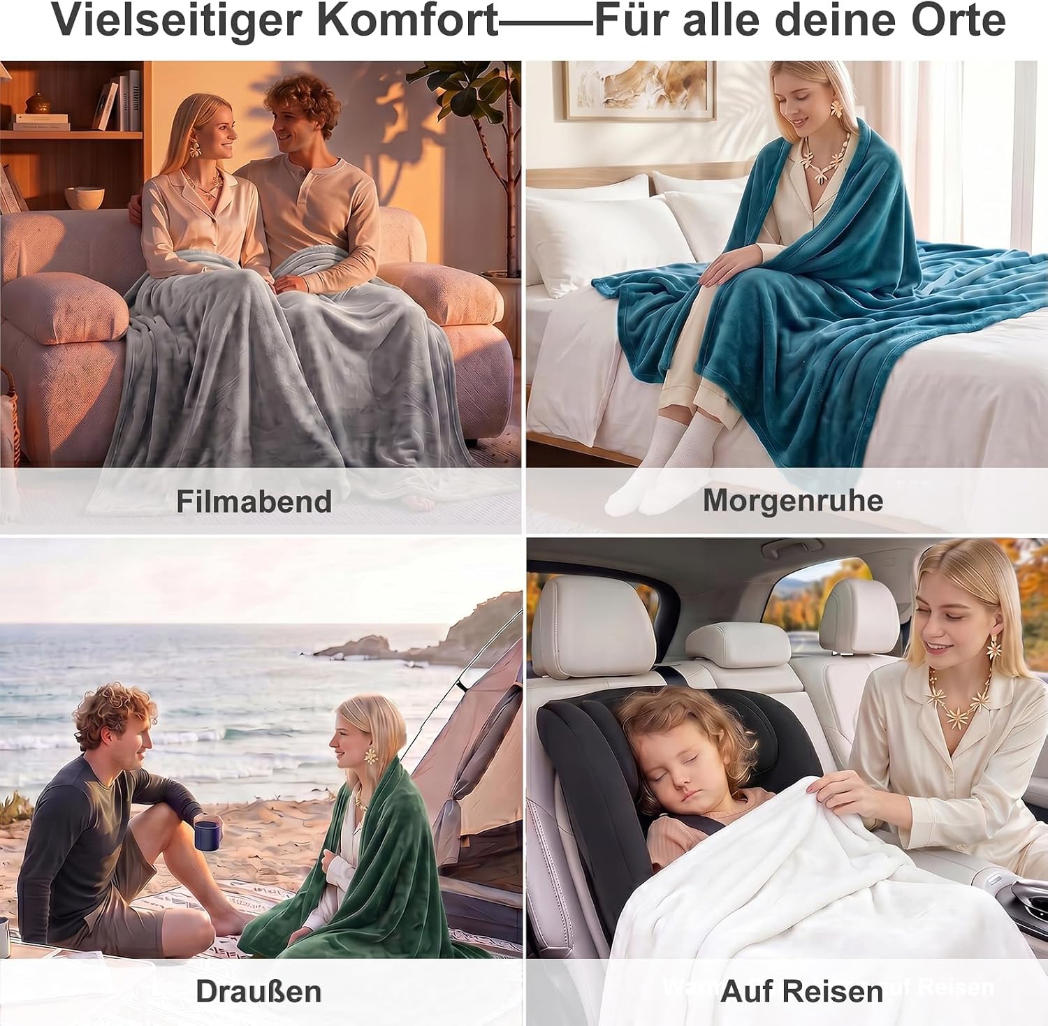 WAVVE Fleecedecke Grau 150x200 cm XL flauschig 150cm-240cm