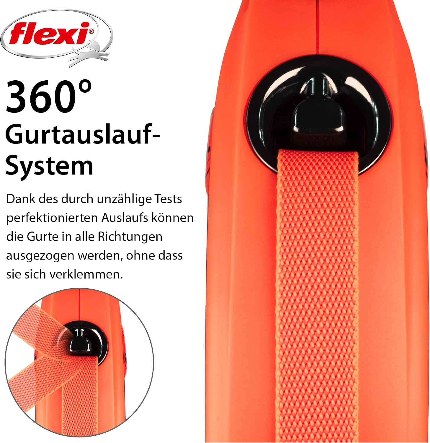 flexi Xtreme L Gurt-Rollleine 8 m fuer Hunde bis schwarz/orange 3m-8m