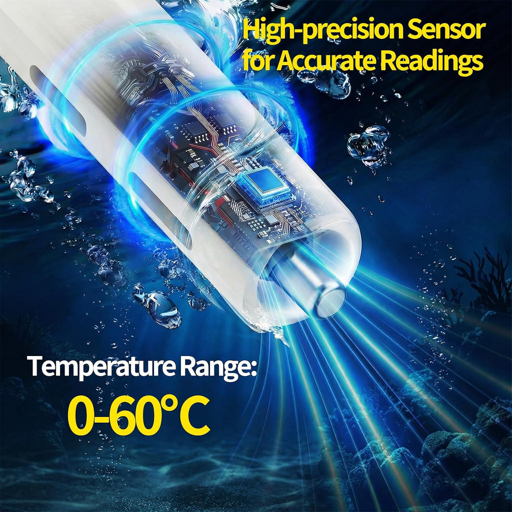 Solar-Poolthermometer digital schwimmend LCD RGB LED IP68 fuer Pool Spa