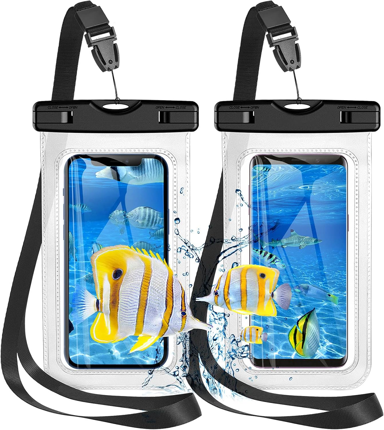 Wasserdichte Handytasche IPX8 bis 7" kompatibel mit iPhone 14 13 12 Pro Max (2 S