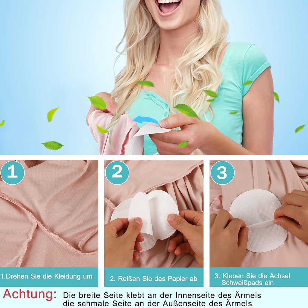 80er Selbstklebende Achselpads Baumwolle Schweisspads Unsichtbar fuer Damen Herren