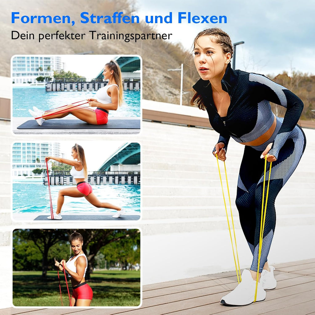 Fitbeast Widerstandsbaender Set 5 Level - Fitness Krafttraining Crossfit Muskelau