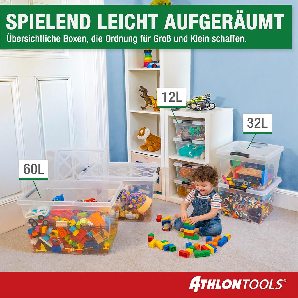 Athlon Tools Aufbewahrungsboxen 4er Set mit Deckel lebensmittelecht -80