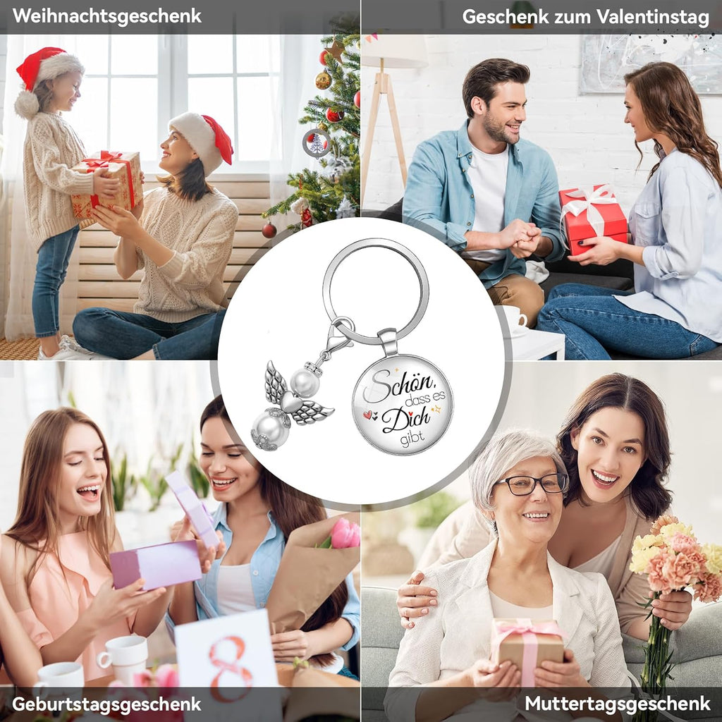 Schutzengel Schluesselanhaenger Geschenk fuer Freundin Valentinstag Jahrestag