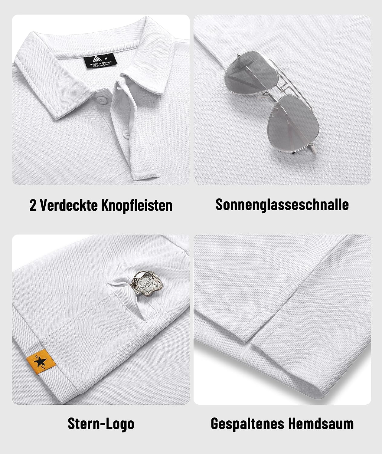 ZITY Pack of 5 Polo Shirts Men's Short Sleeve Quick-Drying Breathable T-Shirt Me