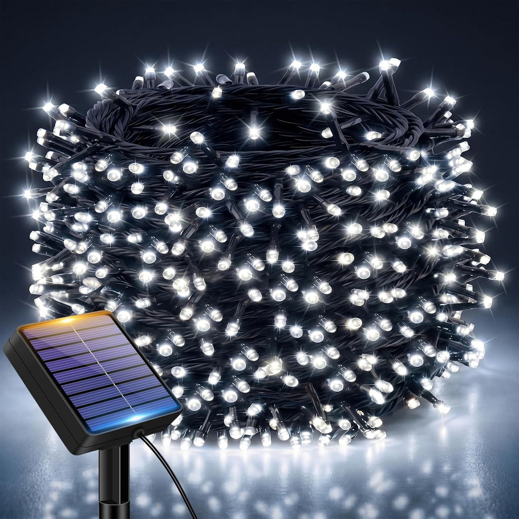 kolpop Solar Lichterkette 12 m 120 LED IP65 wasserdicht 8 Modi Warmweiss