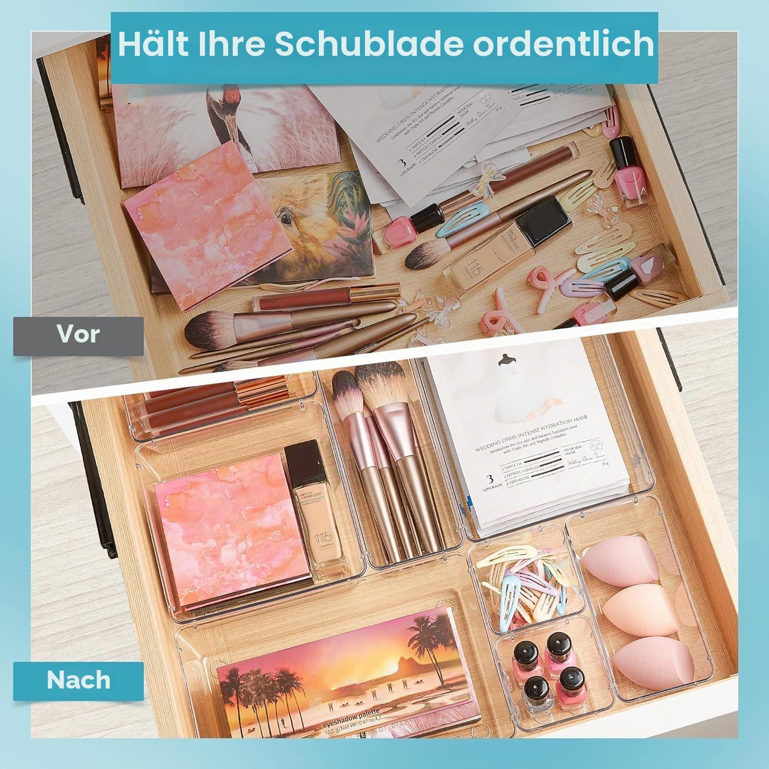 Vtopmart Schubladen Organizer 25 Teile 4 Groessen Besteckeinsatz Aufbewahrung