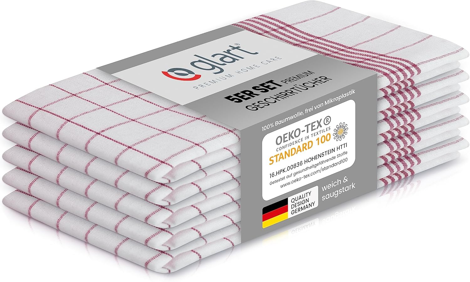 Geschirrtuecher Baumwolle 10er Set 50x70 cm kariert Kuechentuecher