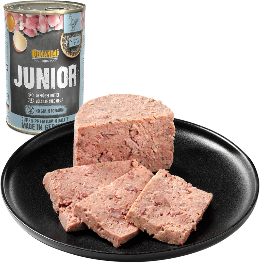 Belcando Junior Nassfutter Gefluegel mit Ei 6x400g Hundefutter