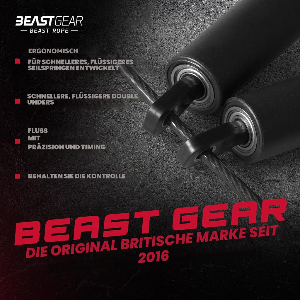 Beast Gear Speed Springseil verstellbar Stahl-Fitnessseil fuer MMA HIIT