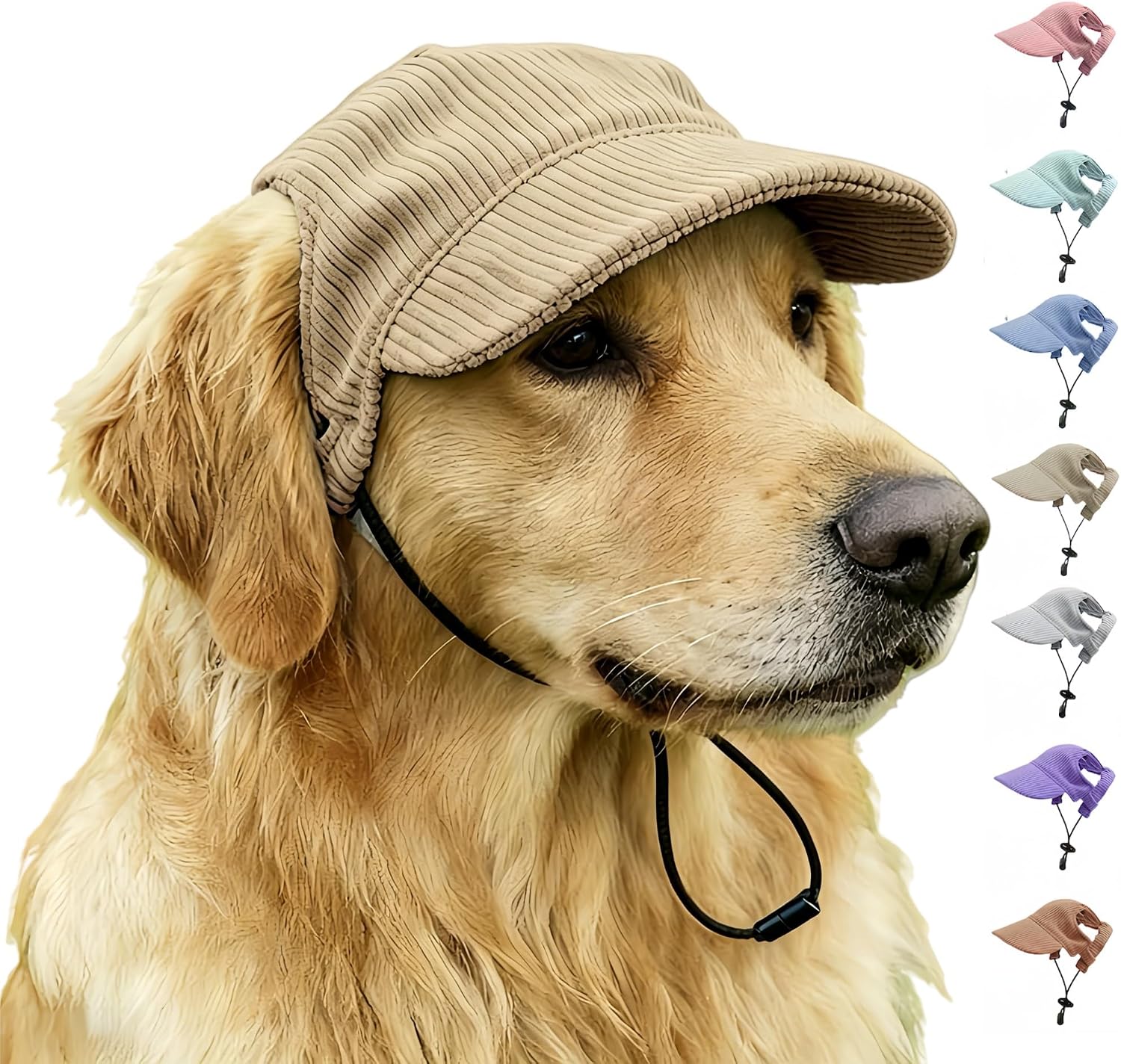 Hund Baseballkappe mit Ohrloechern Rosa M S-XL Sonnenhut fuer Welpen