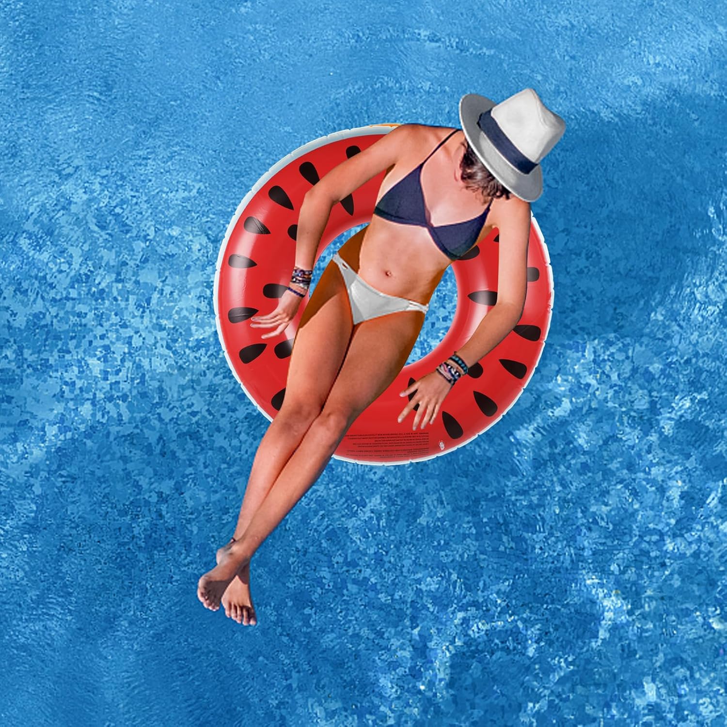 Aufblasbarer Schwimmring 120 cm fuer Erwachsene, Donut Poolring