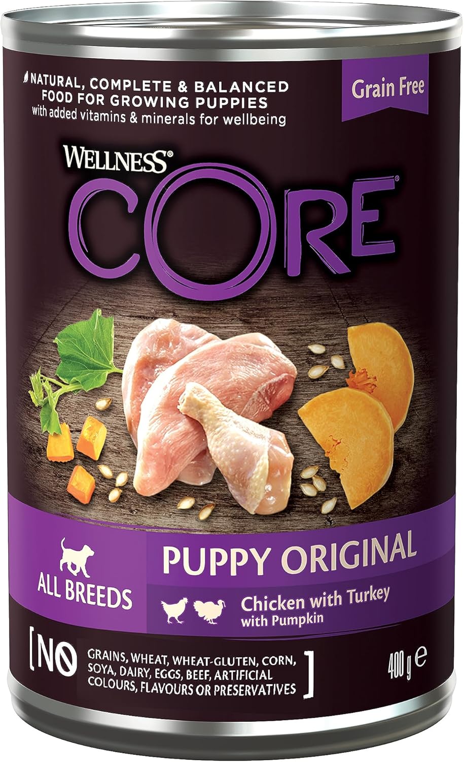 Wellness CORE Hundefutter Nass 6x400g Huhn & Truthahn Pastete