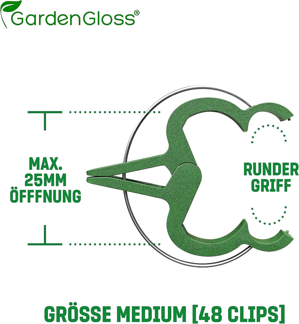 GardenGloss Pflanzenclips klein 48er Set Klammern fuer Tomaten Rosen