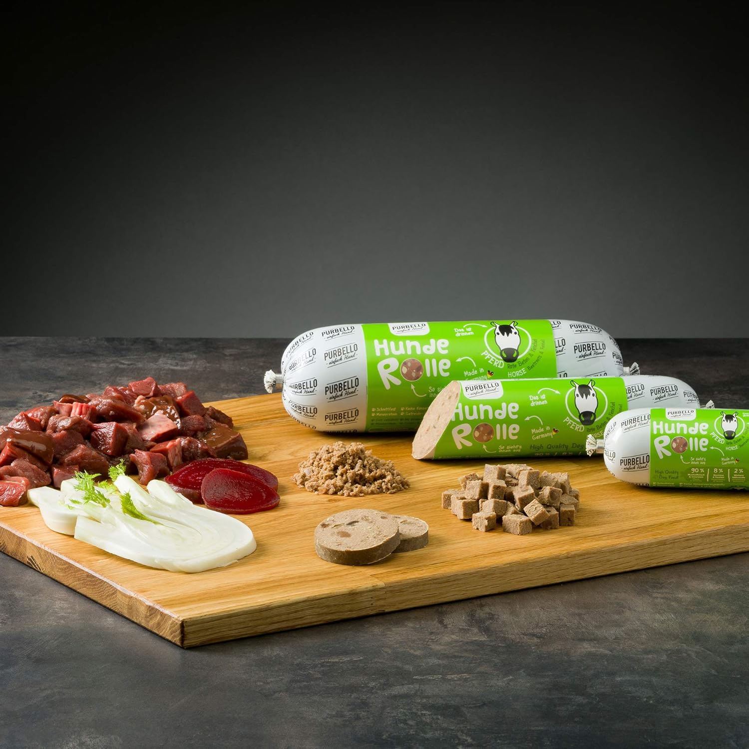 PURBELLO Nassfutter Mix Paket 8x400g Pferd Ziege Lamm Monoprotein getreidefrei
