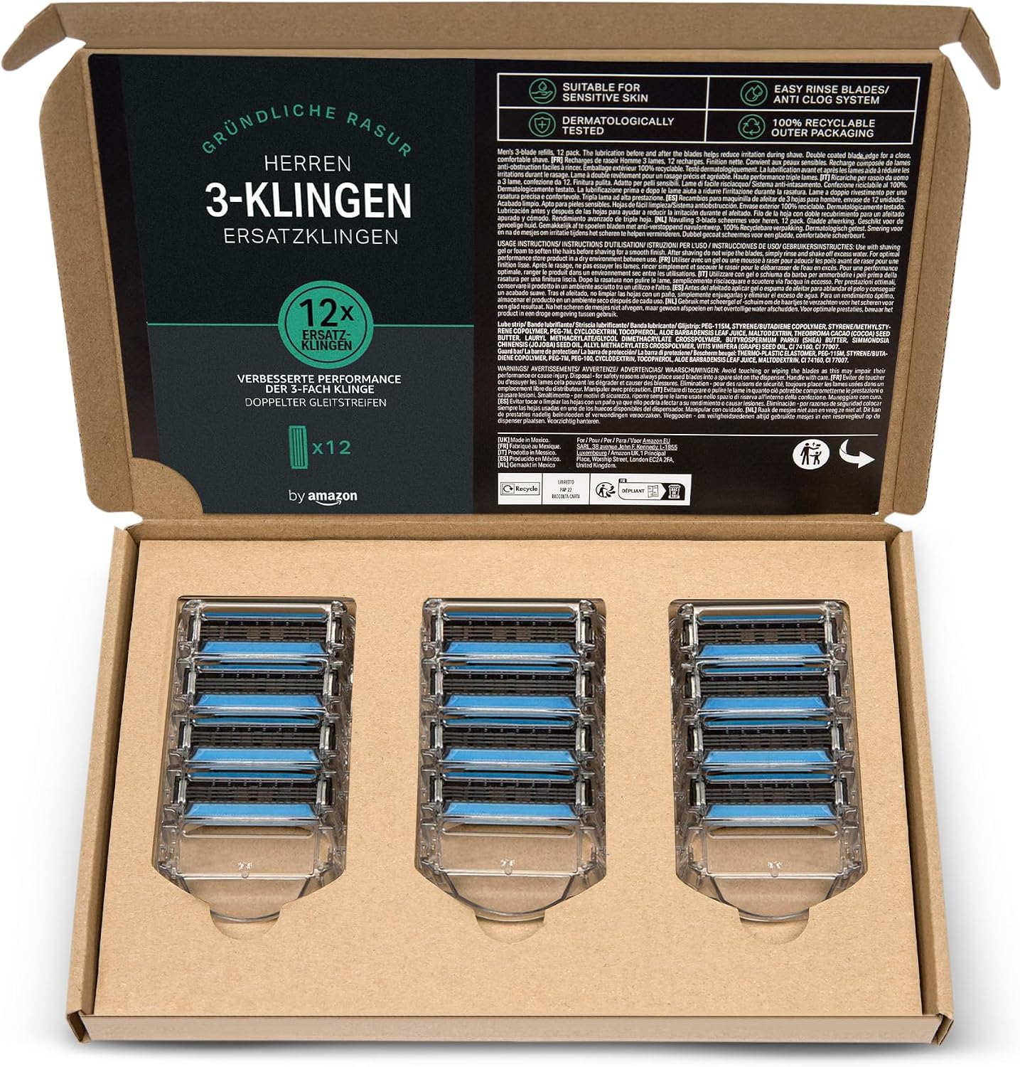 Herren Rasierklingen 12 Stueck 5 Klingen System kompatibel