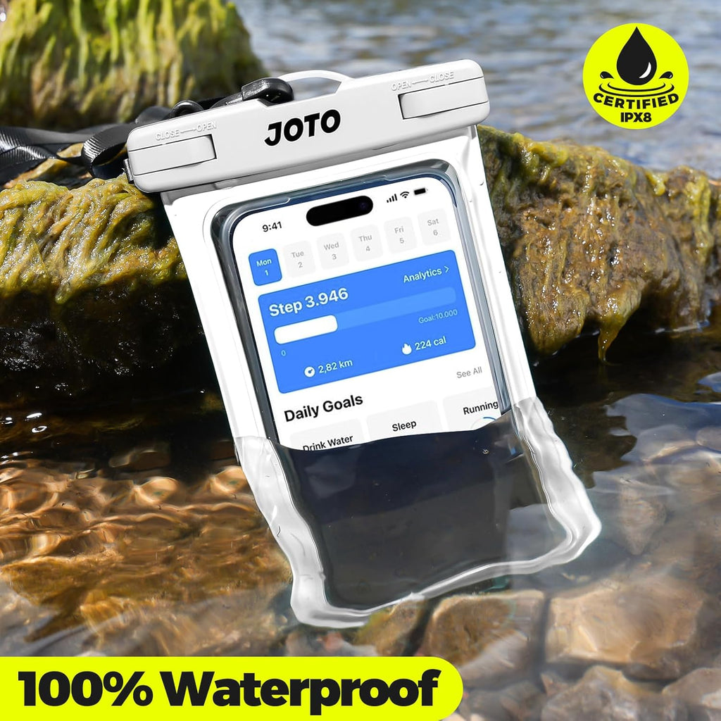 JOTO wasserdichte Handytasche IPX8 bis 7" Universal Huelle Schwarz