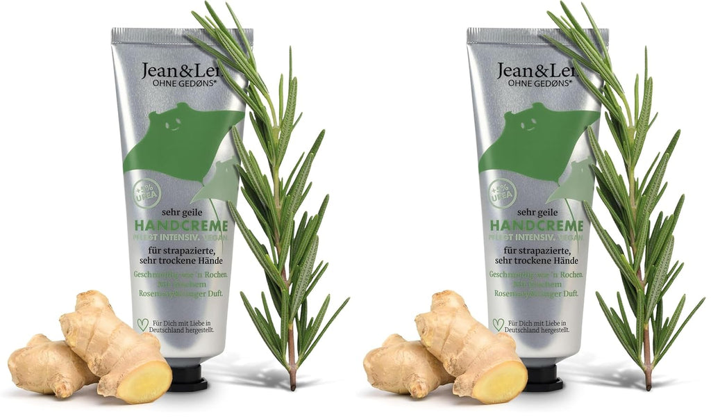 Jean & Len Handcreme Rosemary Ginger Urea vegan fuer trockene Haende