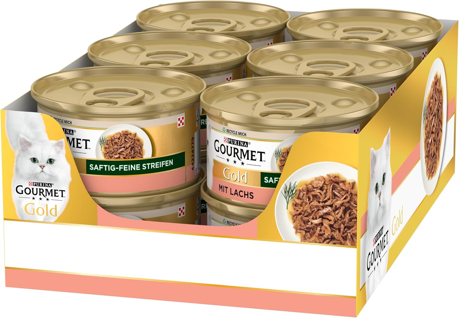 Gourmet Gold Katzen Nassfutter saftig-feine Streifen mit Huhn 12x85g