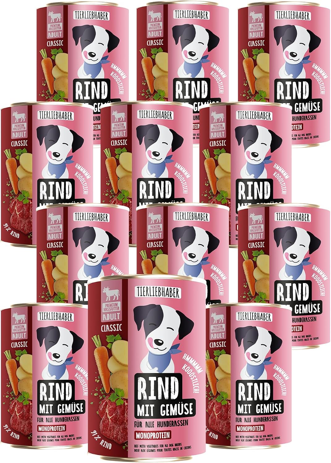 TIERLIEBHABER Nassfutter Rind mit Gemuese 91% Fleischanteil