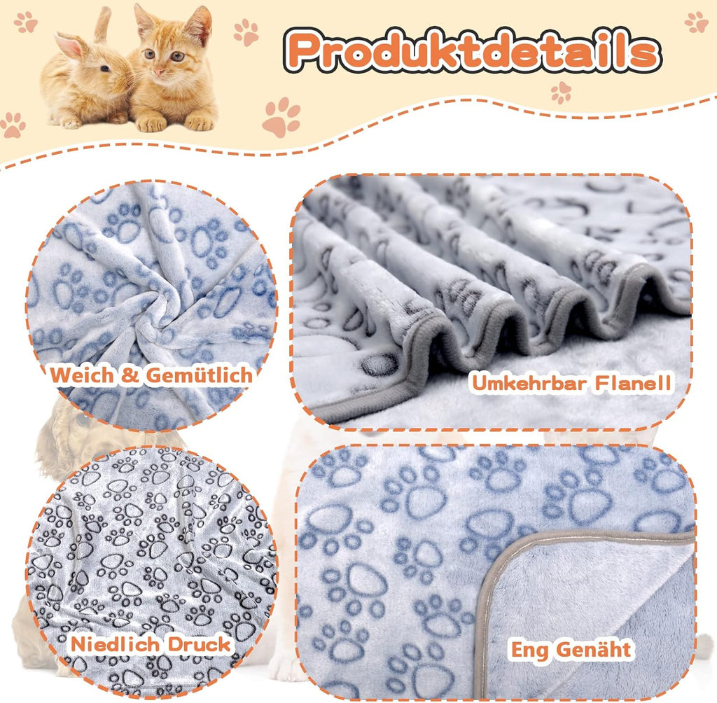 Hundedecke 110x80 cm 3er Set weich waschbar fuer Hunde und Katzen