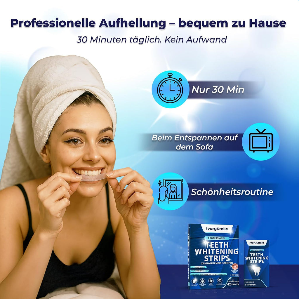 Whitening Strips Zahnaufhellungsstreifen 28 Stueck fuer empfindliche Zaehne