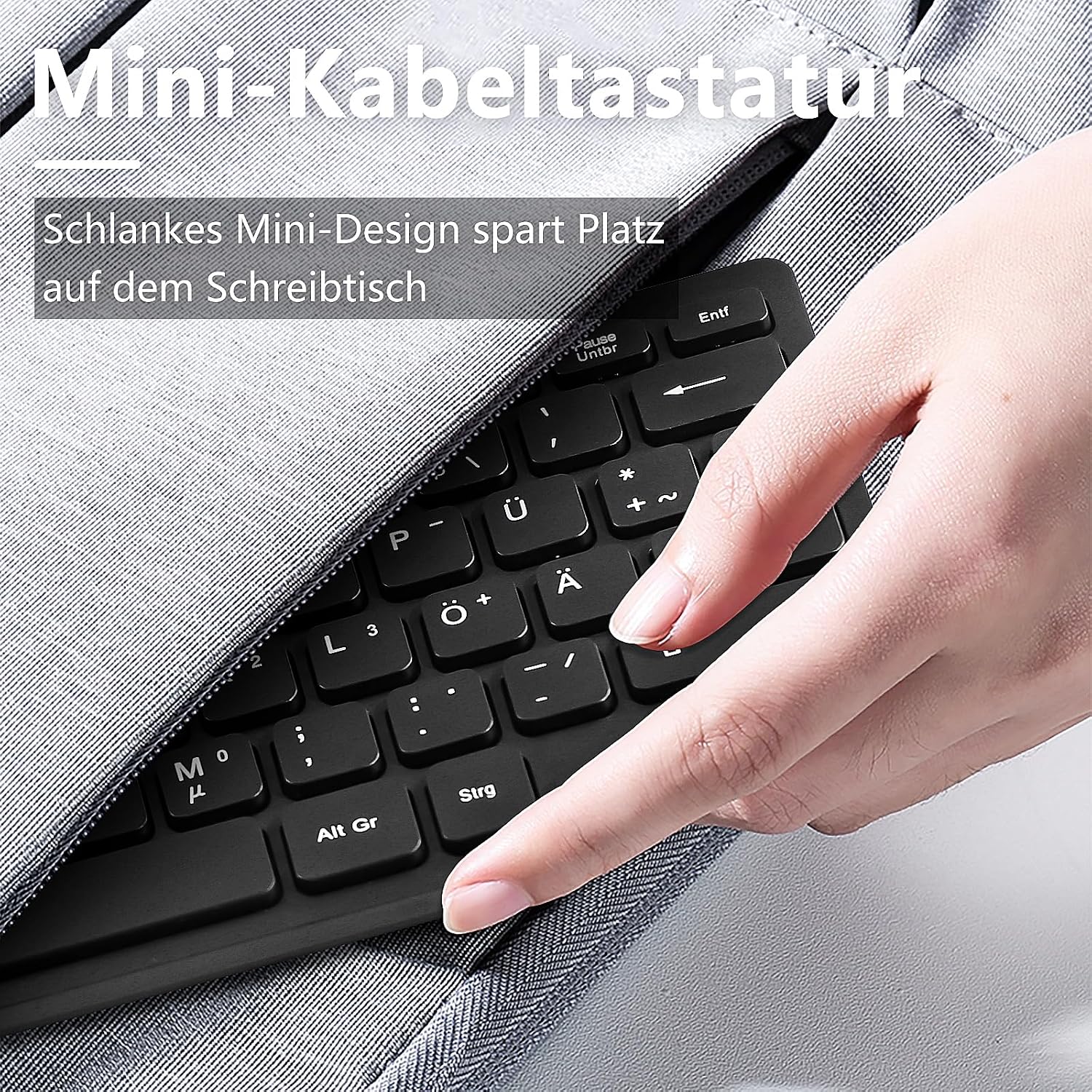 CUQI Mini Tastatur 78 Tasten kabelgebunden USB-A ergonomisch kompakt