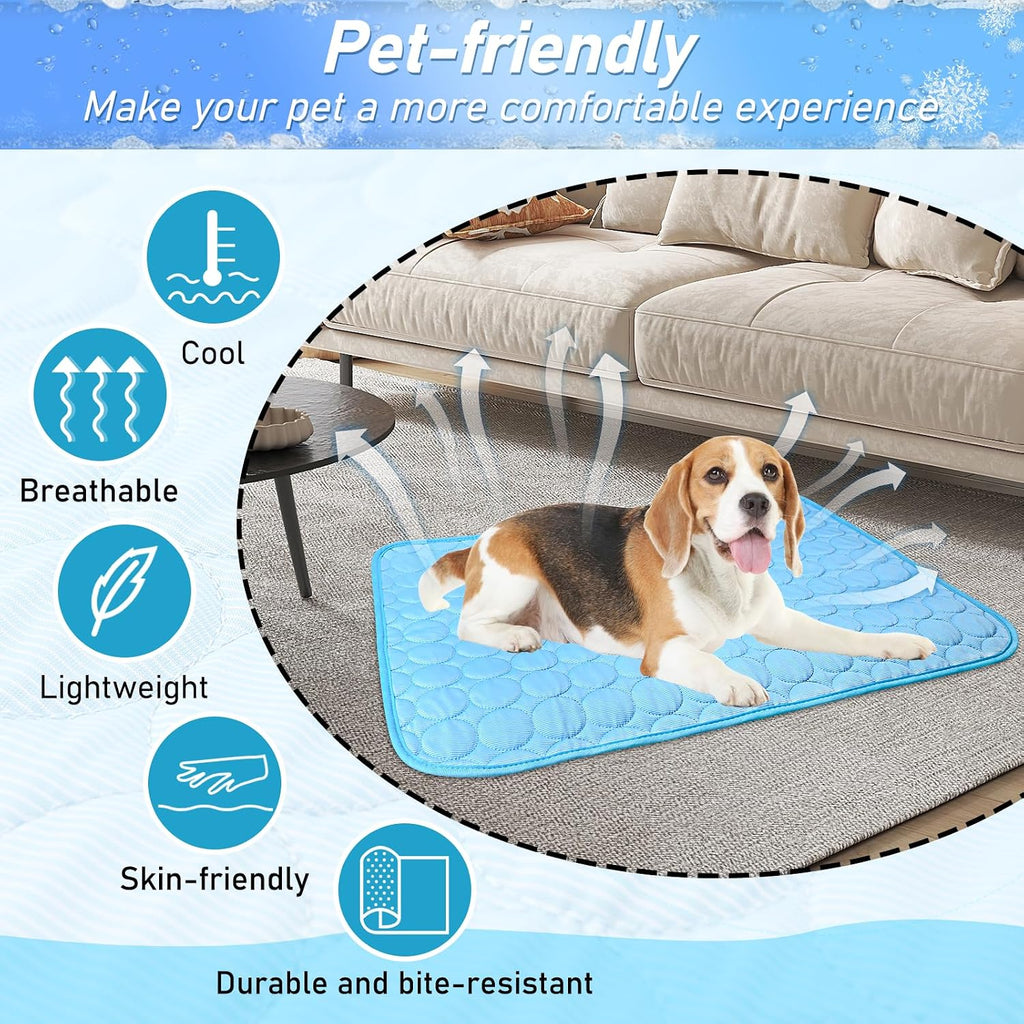 Hundekuehlmatte 100x70 cm selbstkuehlend waschbar fuer Boden Sofa Auto