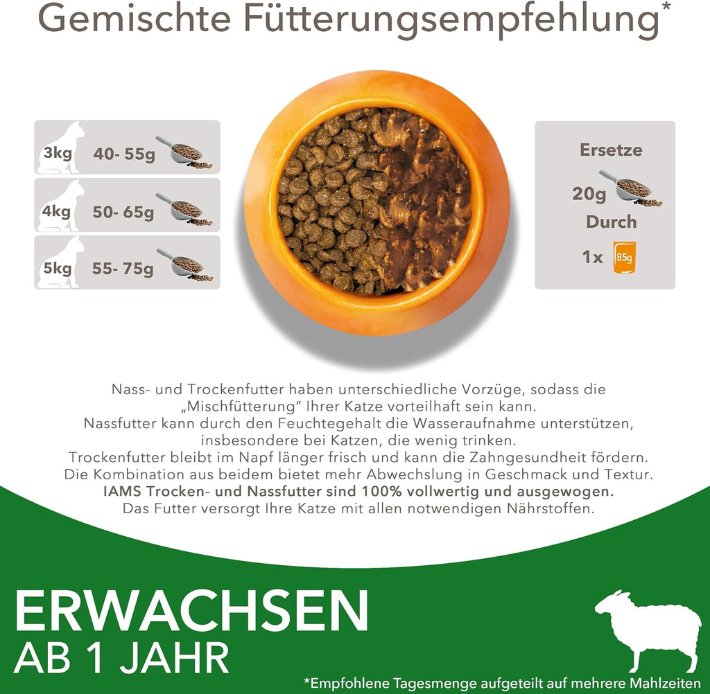 IAMS Katzen Trockenfutter 1,5kg bis 10kg verschiedene Sorten fuer 1-6 Jahre