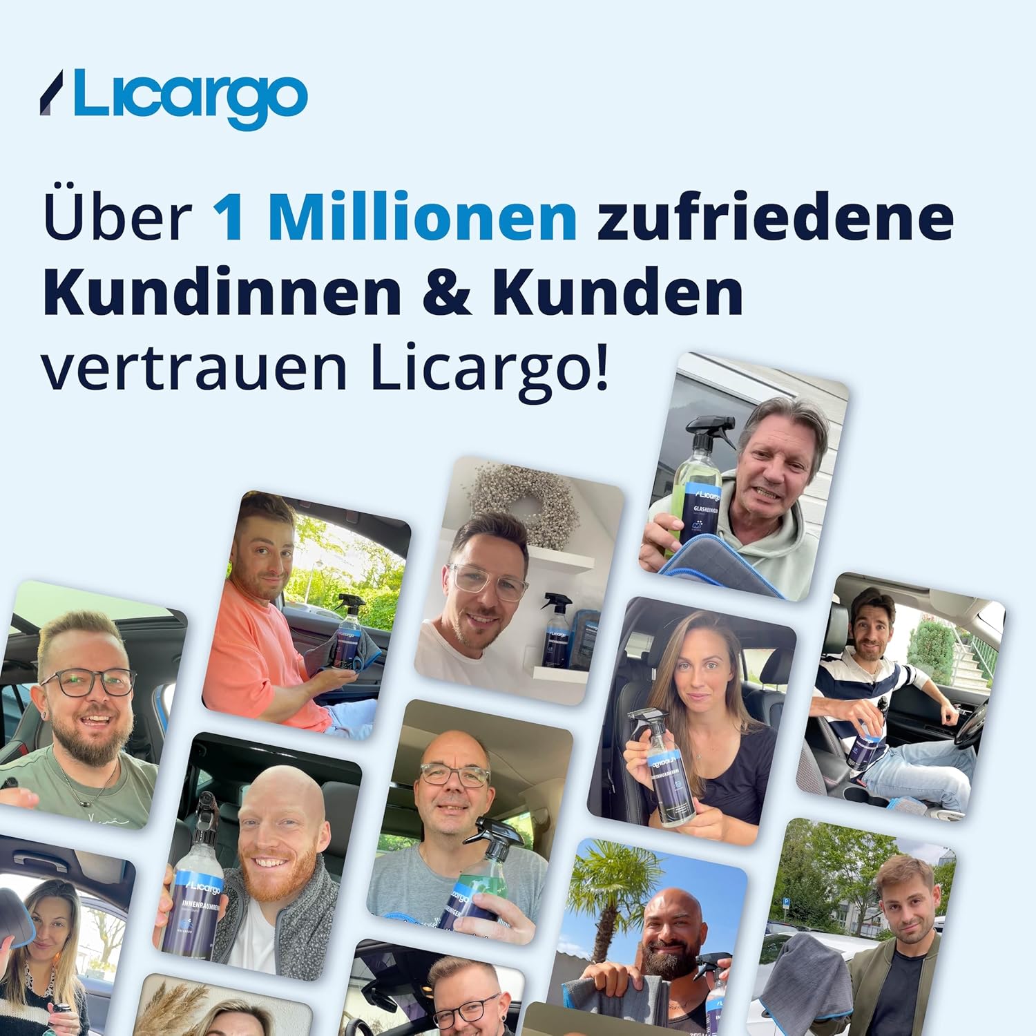 LICARGO Mikrofaser Scheibenschwamm 2in1 Antibeschlag Streifenfrei