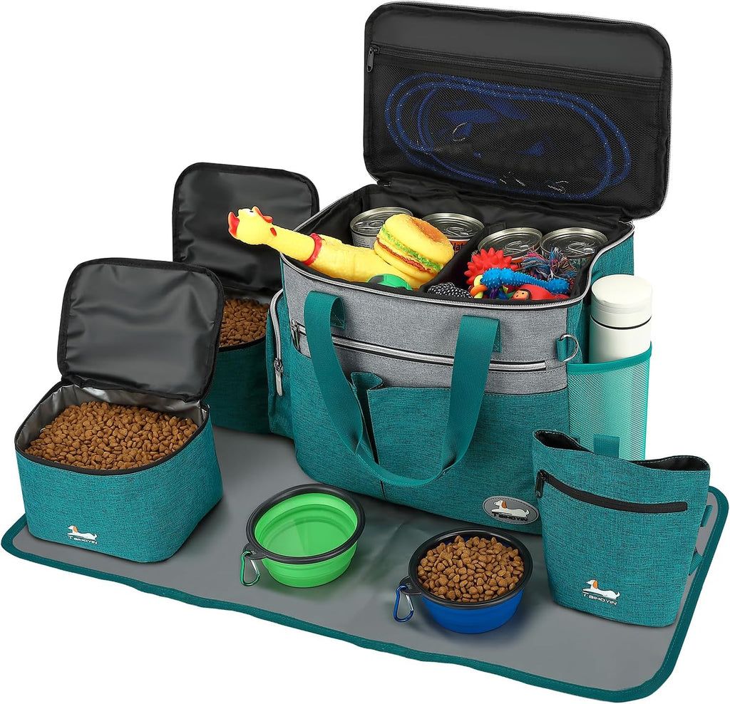 Hundetragetasche Reisetasche Flugzeug geeignet mit 2 Futtertaschen, 2 Napf, Fuett
