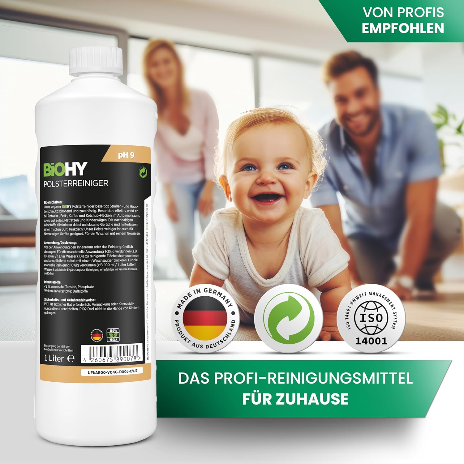 Biohy Spezial Polsterreiniger Konzentrat fuer Polster Teppiche Textilien -1