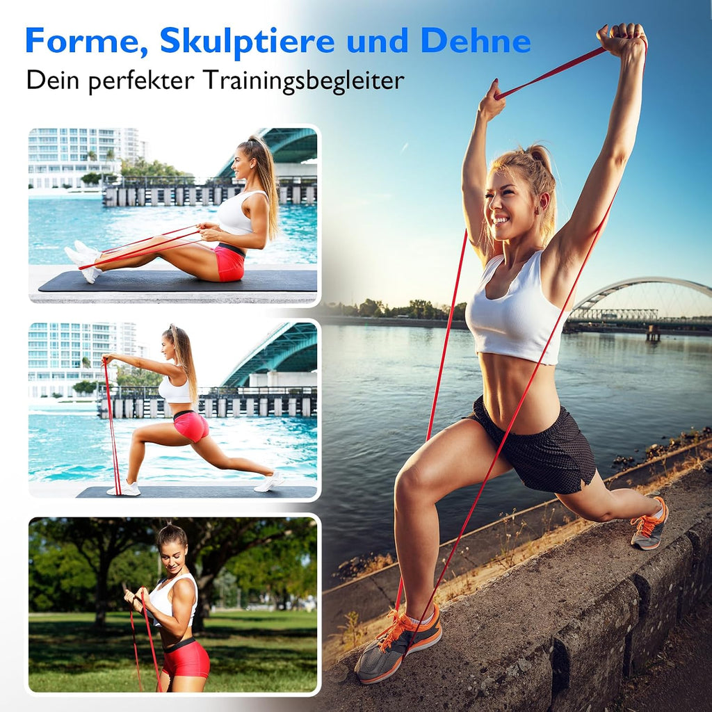 Fitbeast Widerstandsbaender Set 5 Level - Fitness Krafttraining Crossfit Muskelau