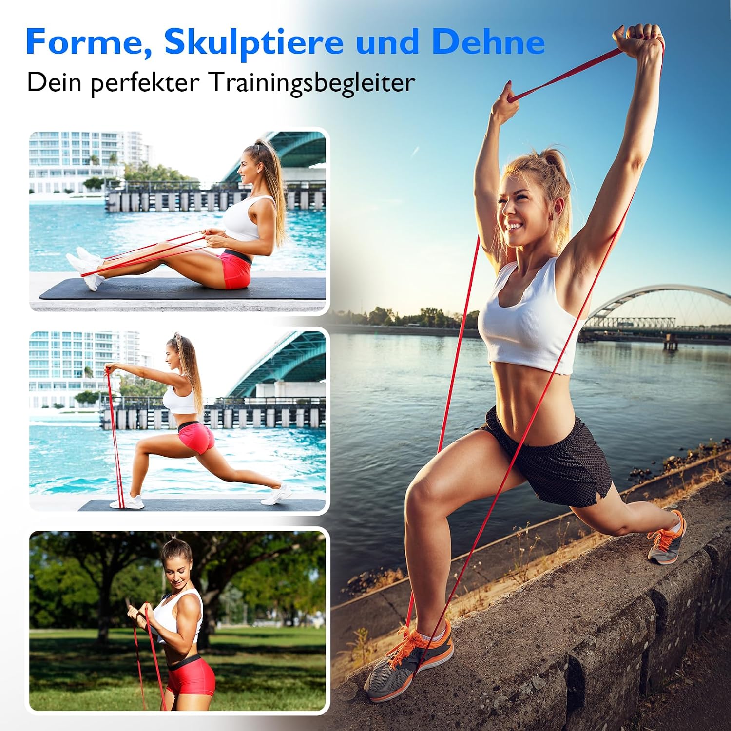 Fitbeast Widerstandsbaender Set 5 Level - Fitness Krafttraining Crossfit Muskelau