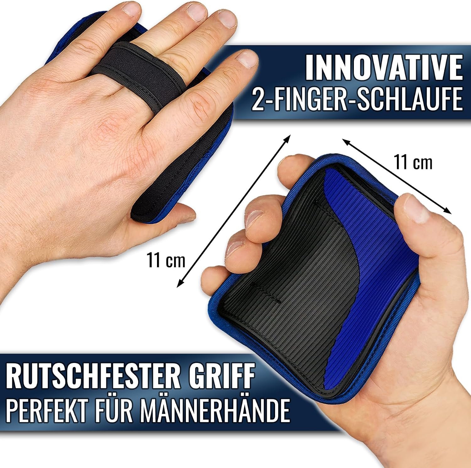 ALPHAKRAFT Griffpolster Neopren 1 Paar rutschfest fuer Kraftsport Training