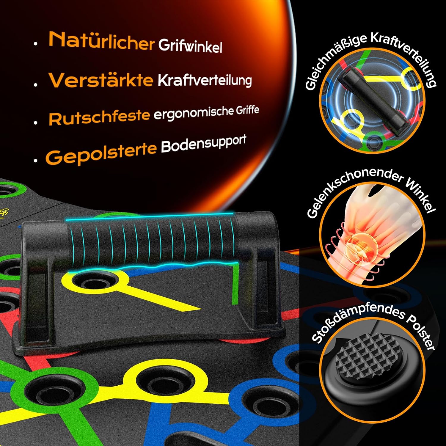 AERLANG Liegestuetzgriffe Push-up Board Set Tragbar Multifunktional Fitness